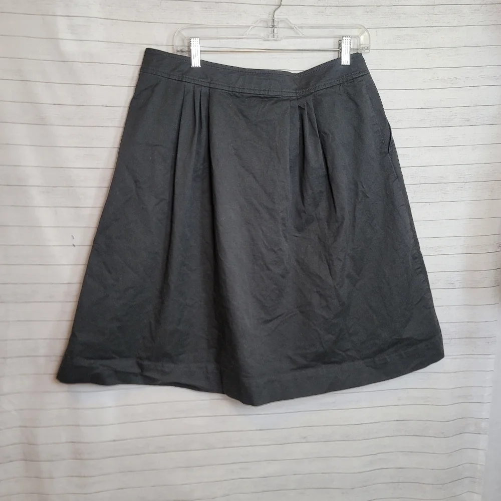TRINK TURK A LINE BUTTON FRONT BLACK PLEATED SKIRT, SZ 12